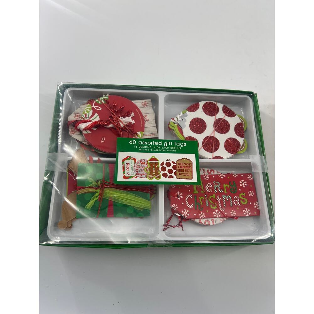 Set of Christmas Name Tags Presents Wrapping Holiday 50+